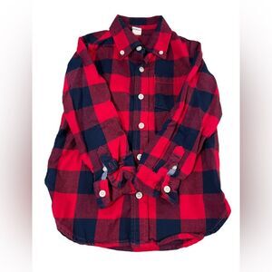 Baby Gap red and blue Buffalo plaid boys flannel long sleeved shirt 5 years